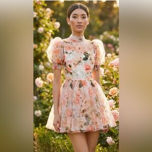 NWT VERNITA PUFF SLEEVE SWEETHEART NECKLINE MINI DRESS Sz 10